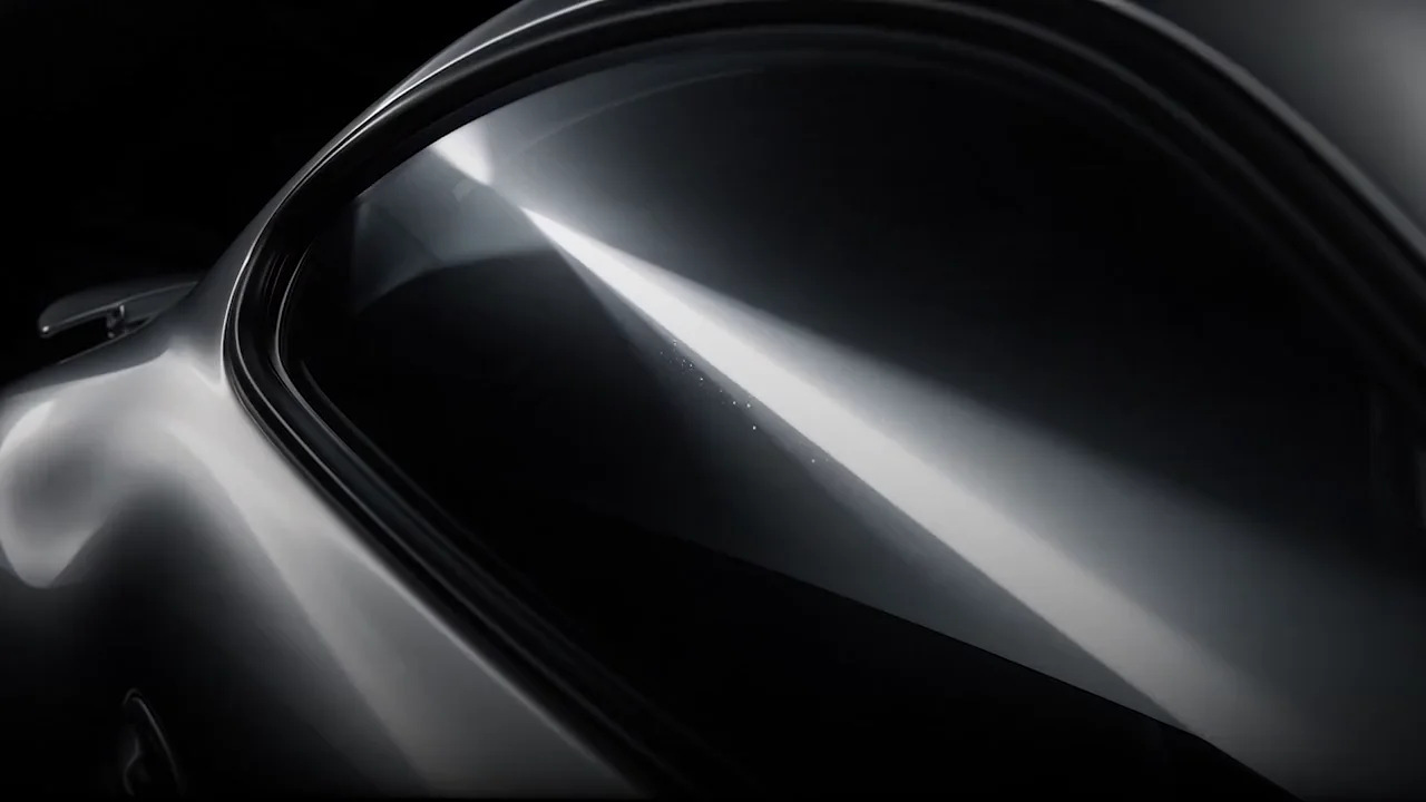 Tinted glass on a silver car with the DRIVE7 logo on it